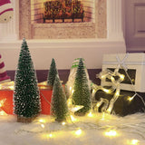 Mini Árbol de Navidad, Base de Madera, 4 Piezas, Decoración