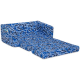 Silla cama convertible 2 en 1 para niños, camuflaje azul