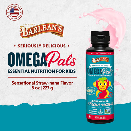 Omega Pals Barlean's Aceite de Linaza Infantil, 1,483 mg ALA, 8 oz