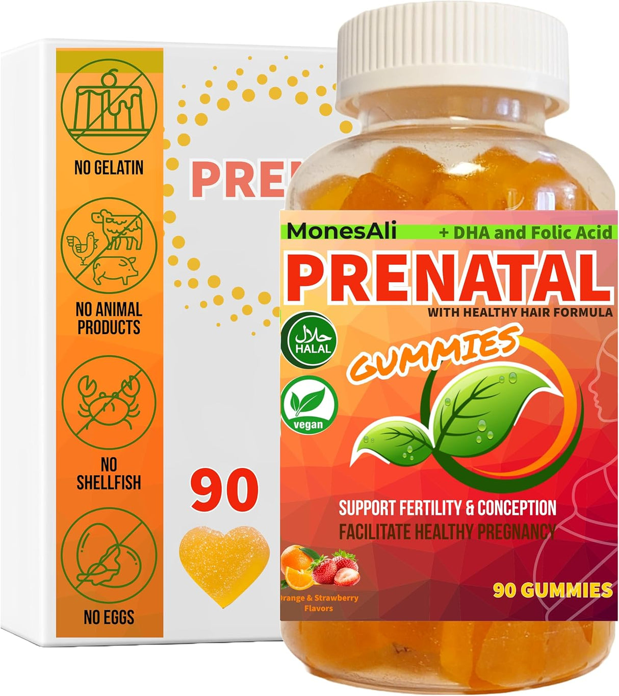 Gummies Prenatales Vegan con DHA y Ácido Fólico - Marca XYZ