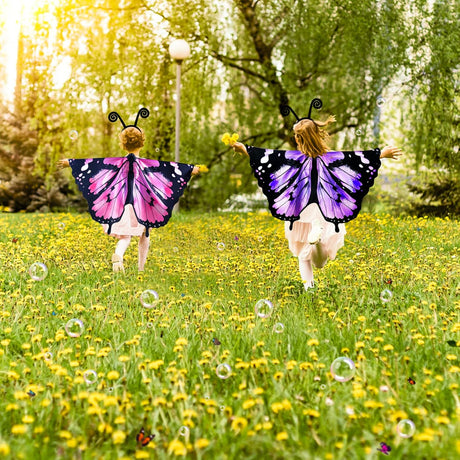 Disfraces de alas de mariposa para niñas talla única rosada