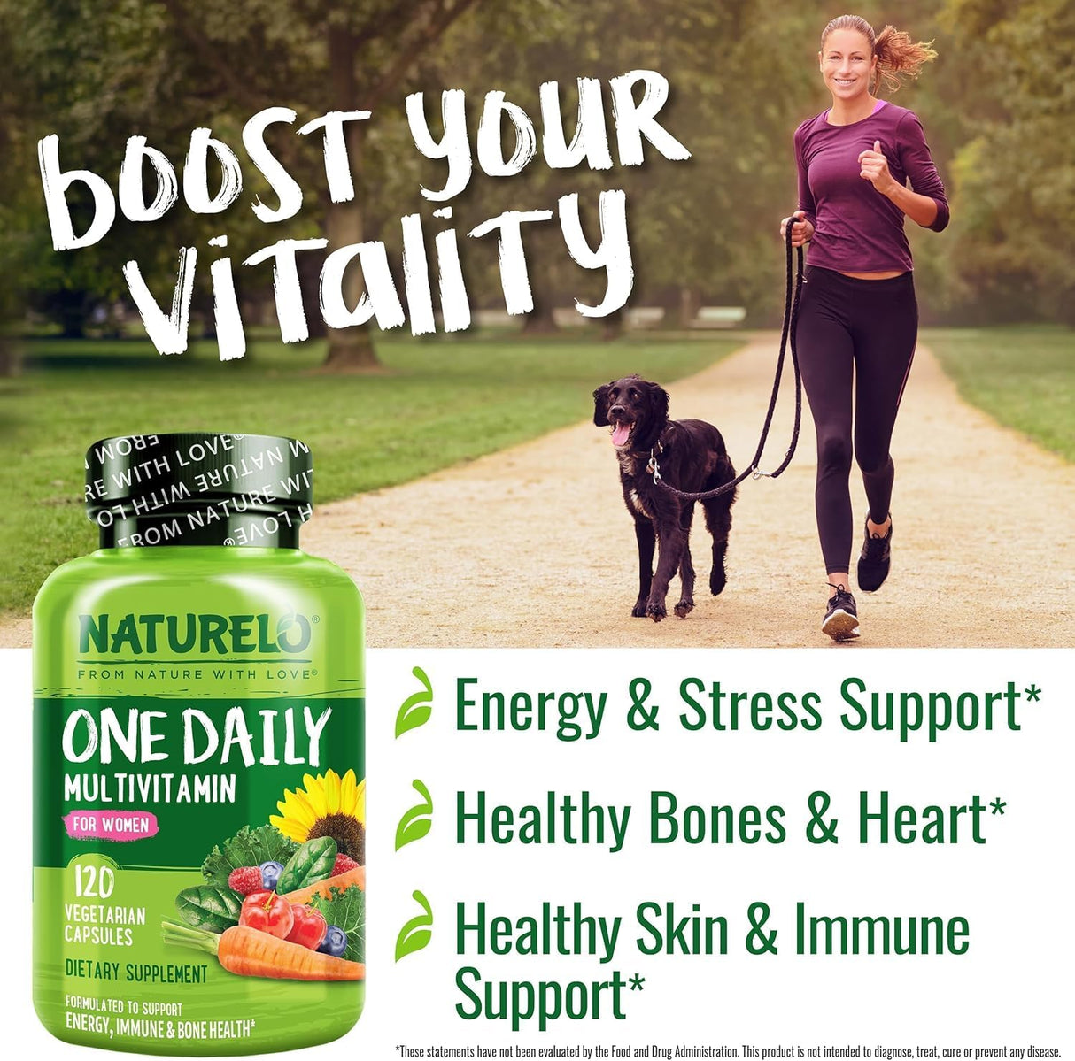 Multivitamínico para Mujeres NATURELO - Energía, 120 Cápsulas