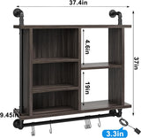 Estanterías flotantes REIBII con LED, 37 H, 110 LBS, S-Hook