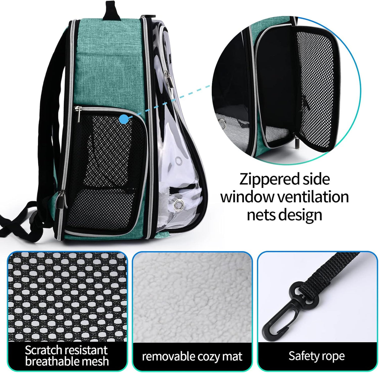 Mochila transportadora de gatos de burbujas