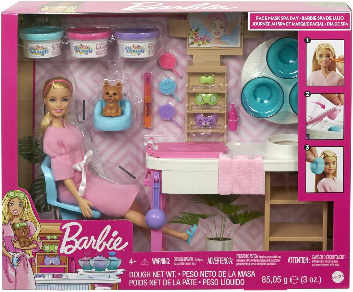 Set de Spa Barbie con Muñeca, 10+ accesorios y perrito