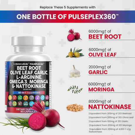 Suplemento Nutraceuticals de raíz de remolacha 6000 mg