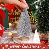 Mini Árboles de Navidad Hatisan con Base de Madera, Decoración