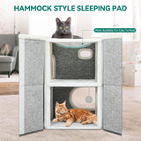Casa para gatos 2 niveles YITAHOME, túneles y rascador, extendida