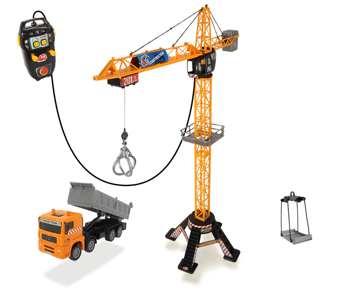 DICKIE TOYS 48 '' Mega Crane and Truck Vehicle and Playset