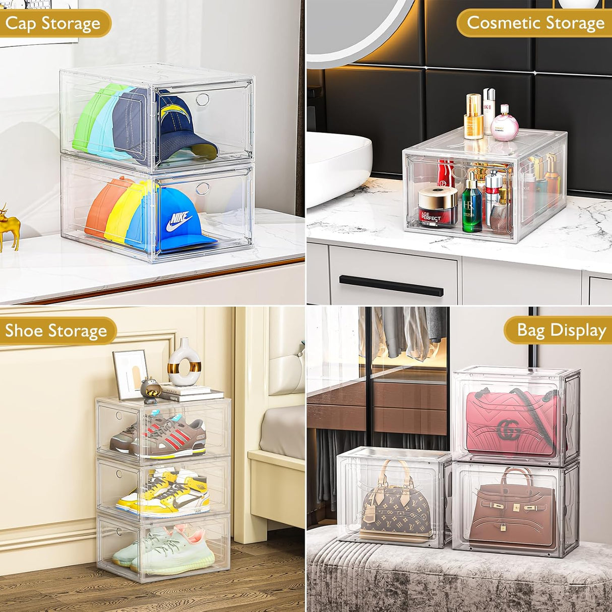 Organizador de zapatos apilable, Thicken & Sturdy, 6 Piezas
