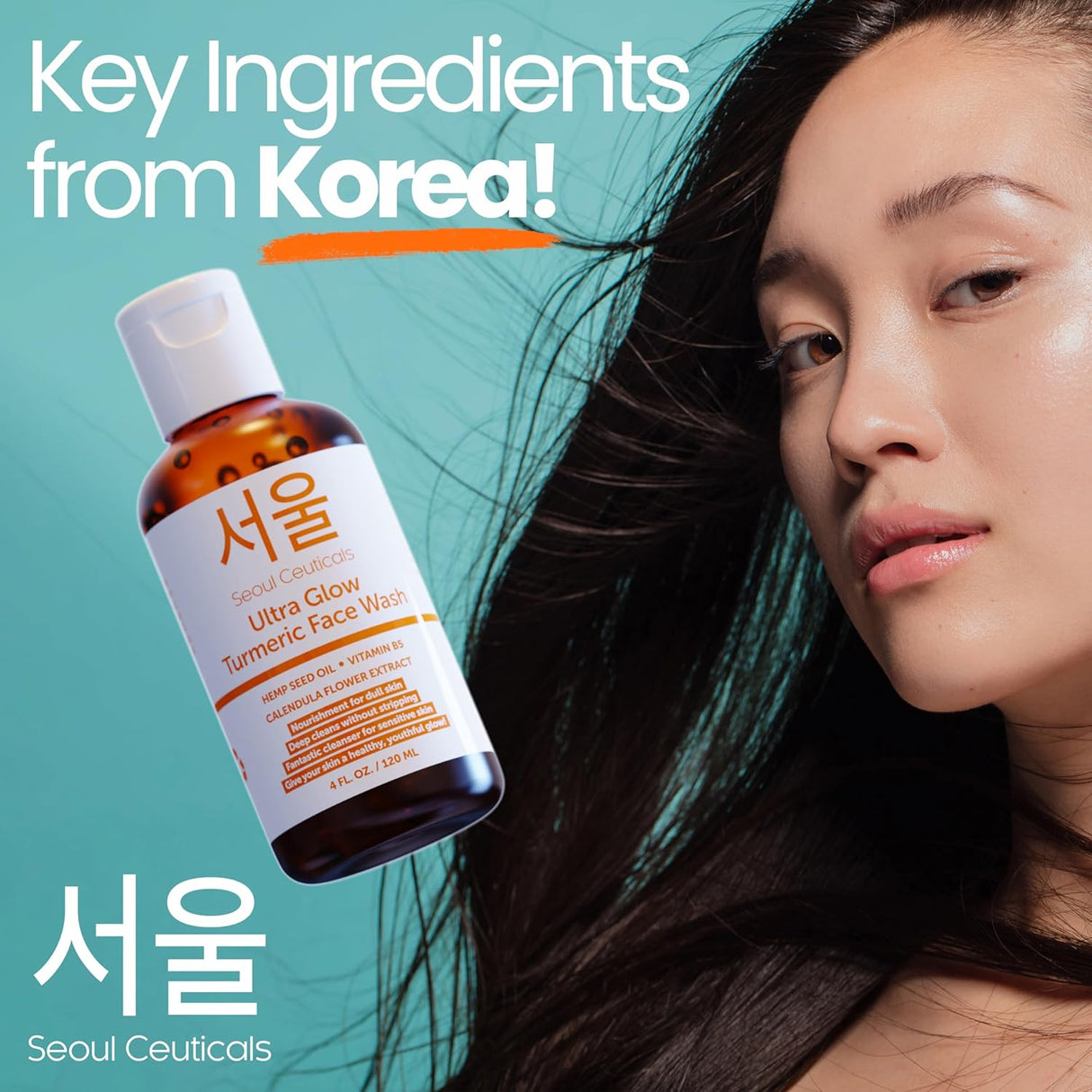 Limpiador Facial Coreano con Cúrcuma Vegano y Libre de Crueldad
