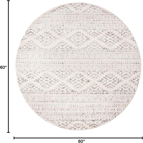 Alfombra Redonda Boho Tribal 5' para Comedor y Sala TUL272A