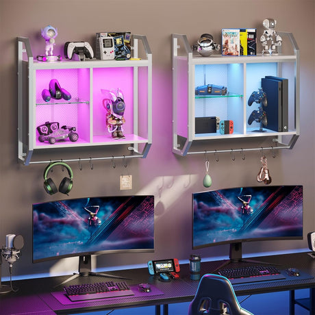 Estantería Flotante LED Bestier, Ajustable, 25 con Ganchos