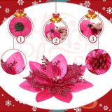 Flores Poinsettia Artificiales, Decoración Navidad, 36 Piezas