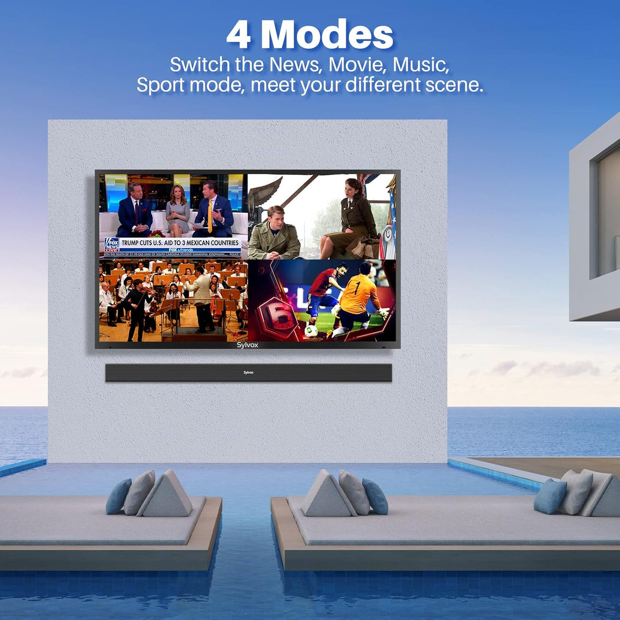 Televisor Exterior SYLVOX 65 Resistente al Agua con Sonido