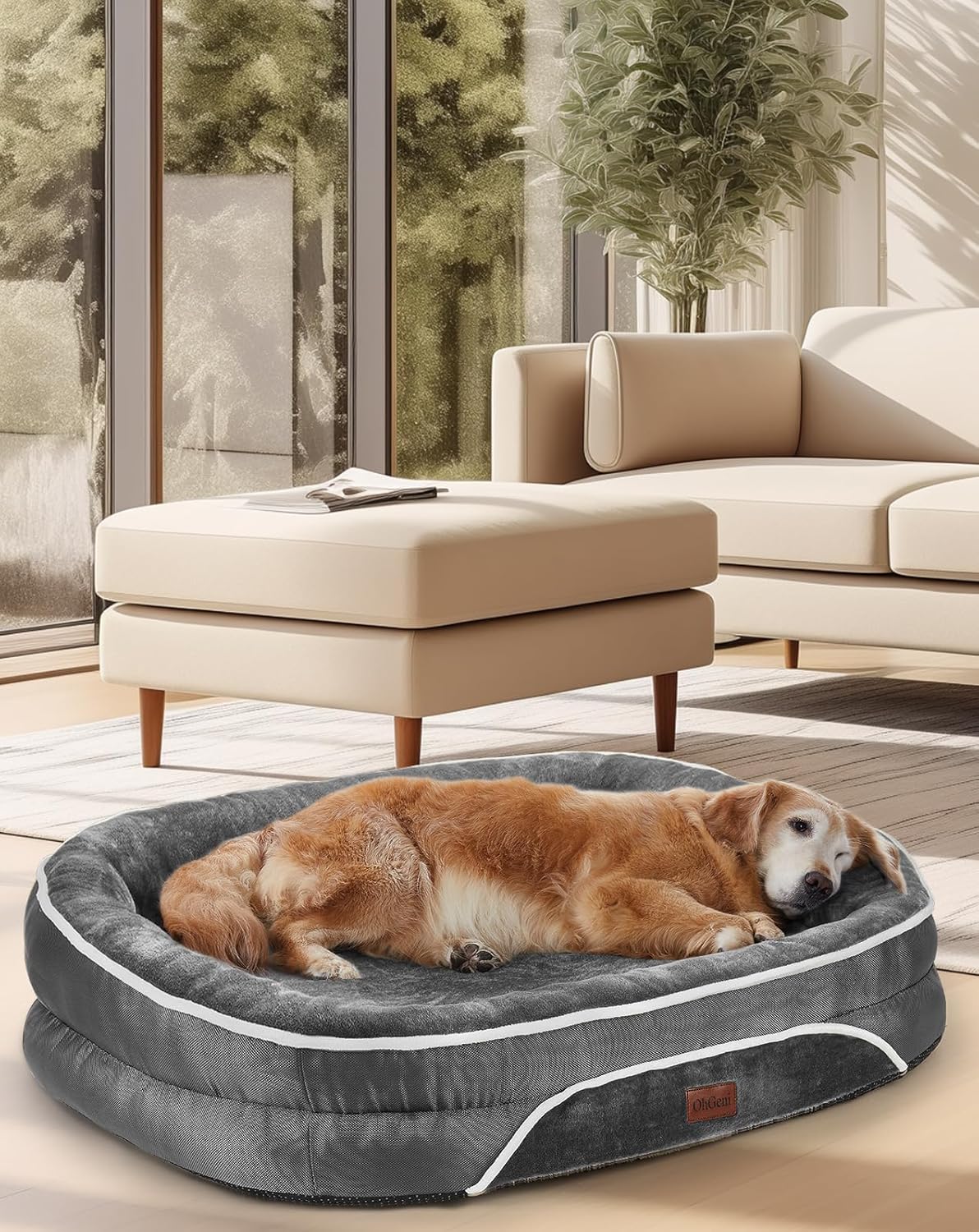 Cama ortopédica para perros grandes, soporte de espuma, modelo 2023
