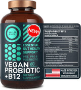 Vegan Probiotic Plus B12 - 22B CFU, Prebiotics, Digestión