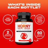 Horny Goat Weed USA - Max Fuerza, Resistencia y Circulación - 60 Cápsulas