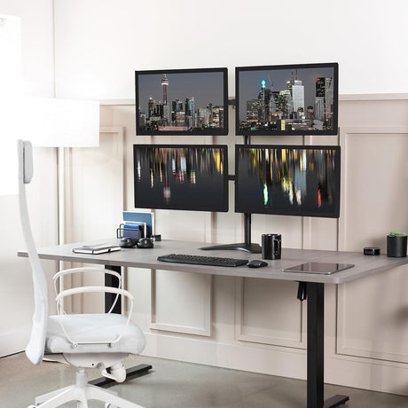 Soporte de Monitor VIVO, Ajustable, para 4 Pantallas, STAND-V004F