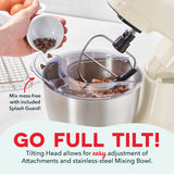 Batidora de pie 3.5qt DASH, 12 velocidades, accesorios incluidos