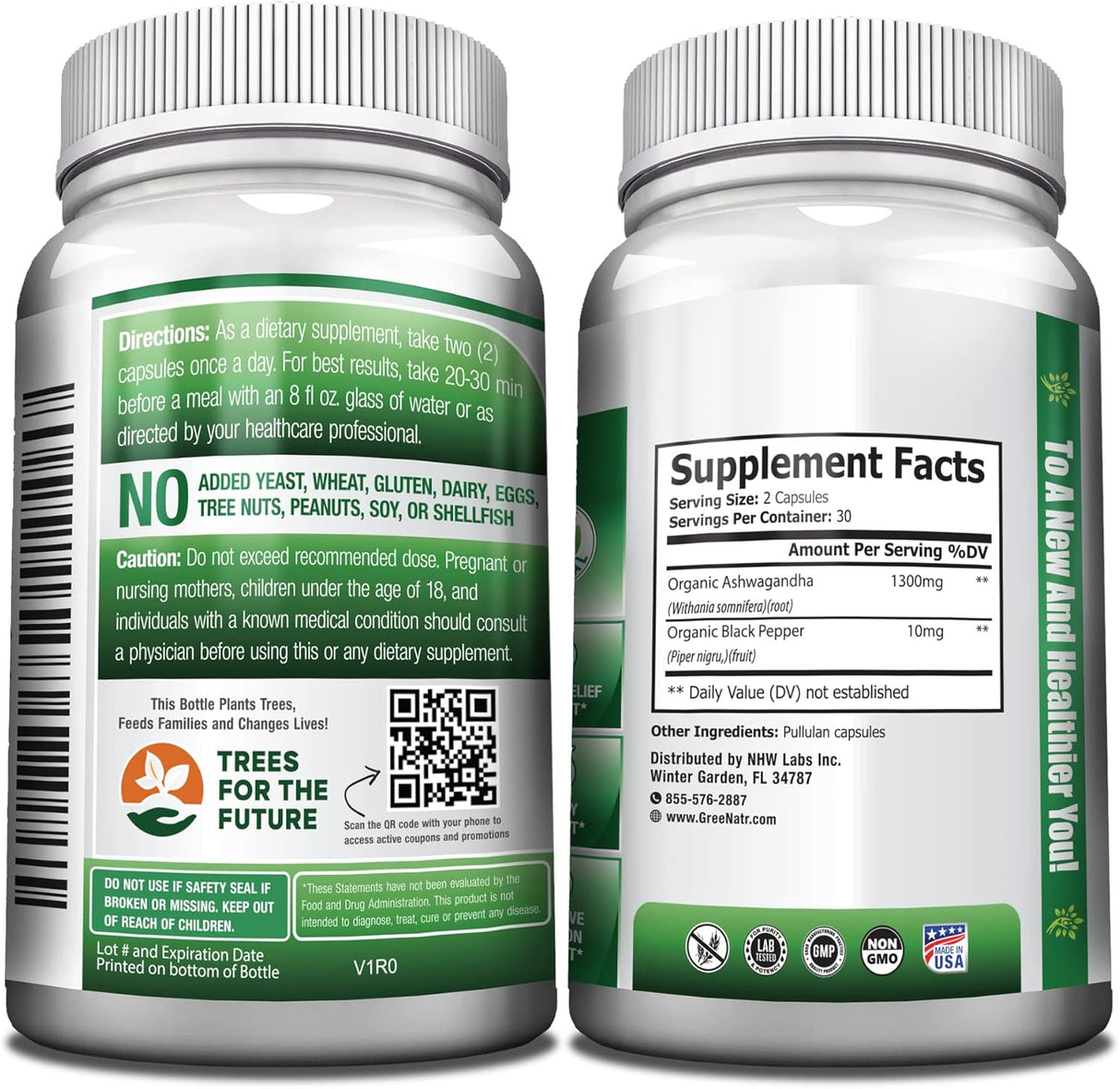 Cápsulas Orgánicas de Ashwagandha - Mejora del Ánimo 1300 mg