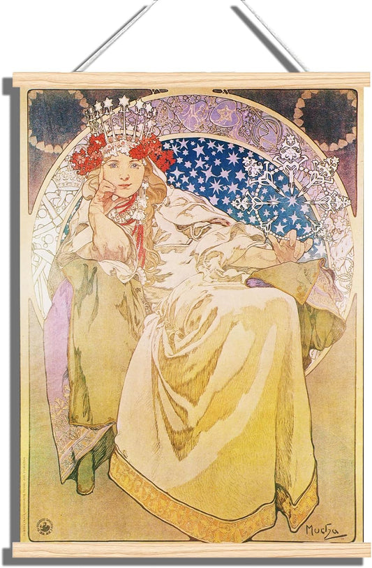 Póster colgante de Alphonse Mucha - Lienzo jacinto de princesa