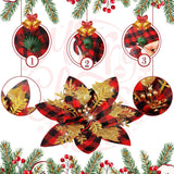 Flores Poinsettia Artificial 36 Pcs, Decoraciones de Navidad