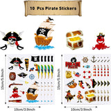10 Hojas de Stickers de Piratas - Adhesivos para Fiestas