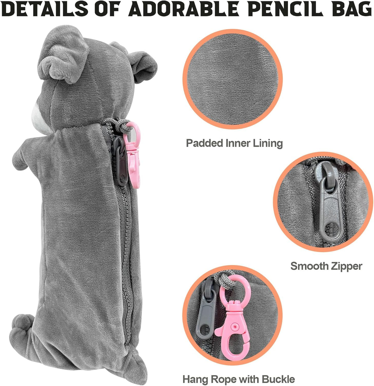 Estuche para Niños 3D de Peluche Animal Perro Dinosaurio