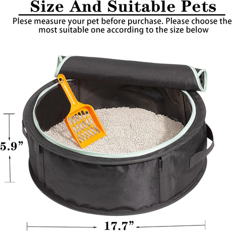 Caja de arena plegable portátil para gatos con tapa Barrpet