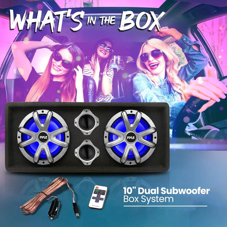 Parlantes de caja de subwoofer dual PYLE PLBS102LE