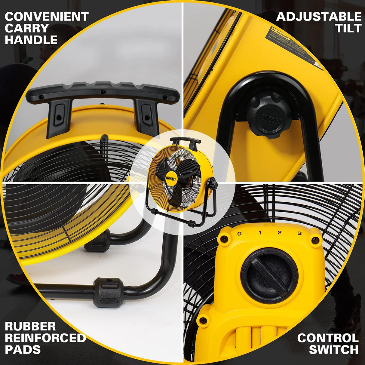 Ventilador Industrial DEWALT 600 Cfm y 3 Velocidades DXAM-2260