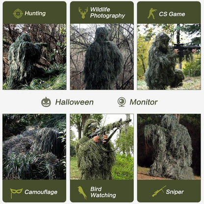 Traje Ghillie 5 en 1 MOPHOTO, Camuflaje, Unisex M/L/XL/XXL