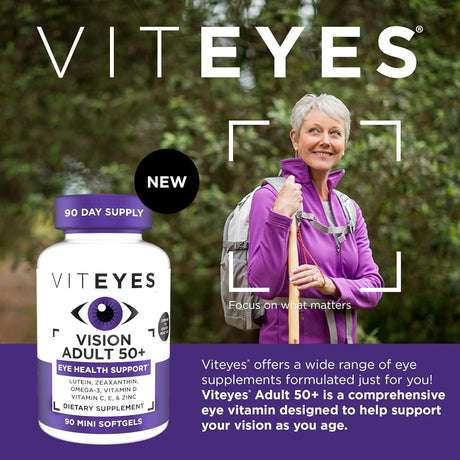 Viteyes Adulto 50+ para la vista, Luteína, Omega-3, 90 Cápsulas