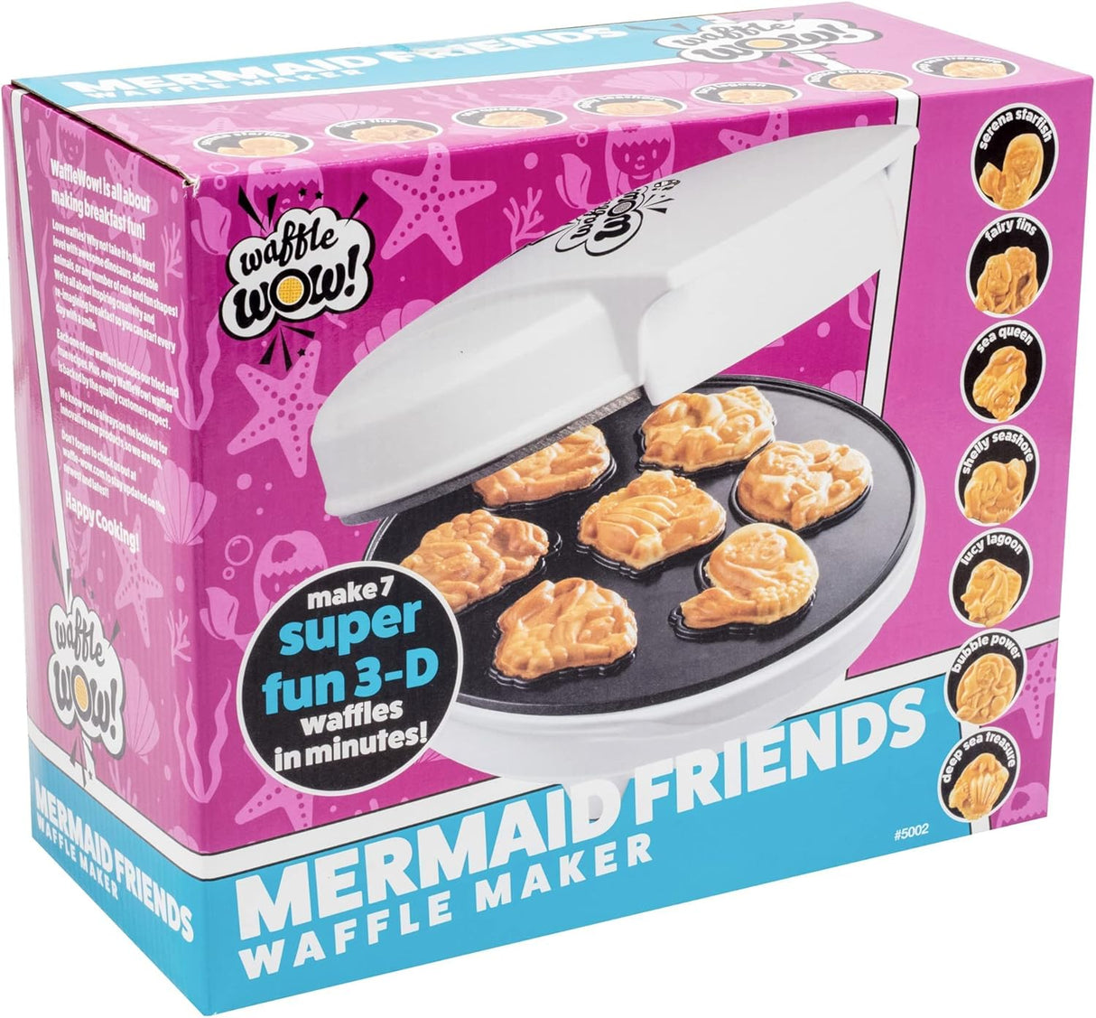 Wafflera de Sirena - Crea 7 Waffles en Minutos - Modelo Oceanía