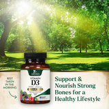 Suplemento de Vitamina D3 5000 IU, Nature's, 60 Tabletas Chewable