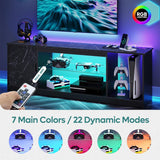 Bestier Soporte TV LED con enchufes, estante ajustable 58