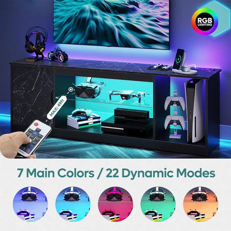 Bestier Soporte TV LED con enchufes, estante ajustable 58