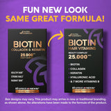 Vitaminas de biotina con colágeno y queratina suplemento