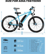 Bicicleta Eléctrica Racer 21 Velocidades 750W MTN 375Wh E-MTB