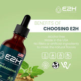 Gotas de Ashwagandha E2H - Suplemento Natural 2 Fl Oz