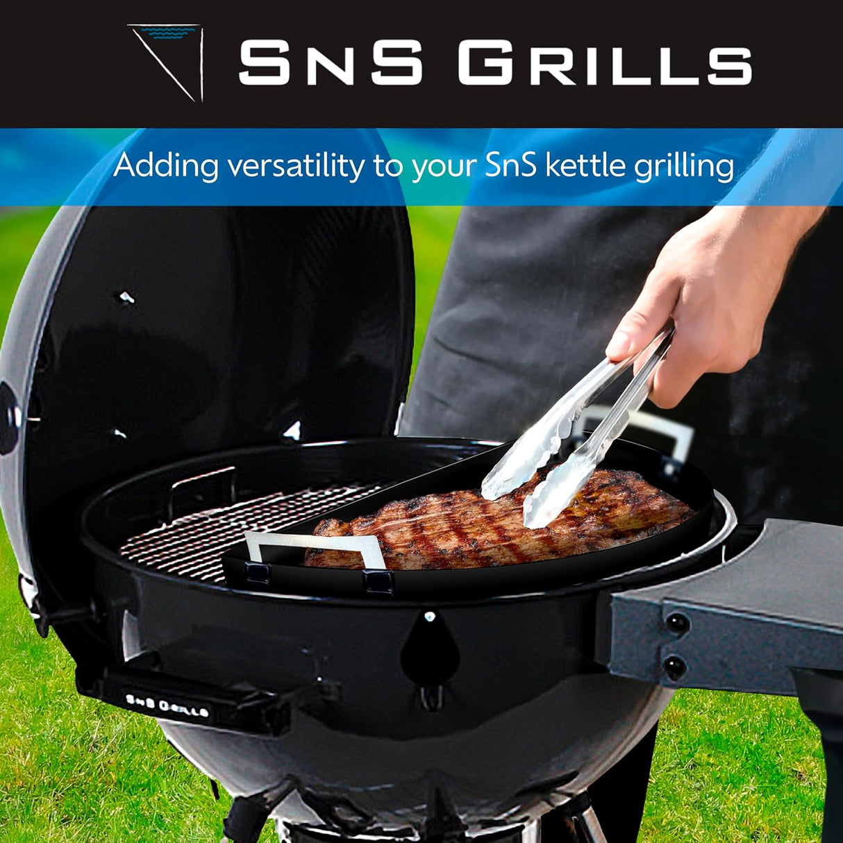 Sartén de Goteo SnS Grills Carbono, Accesorio 22” para Parrilla