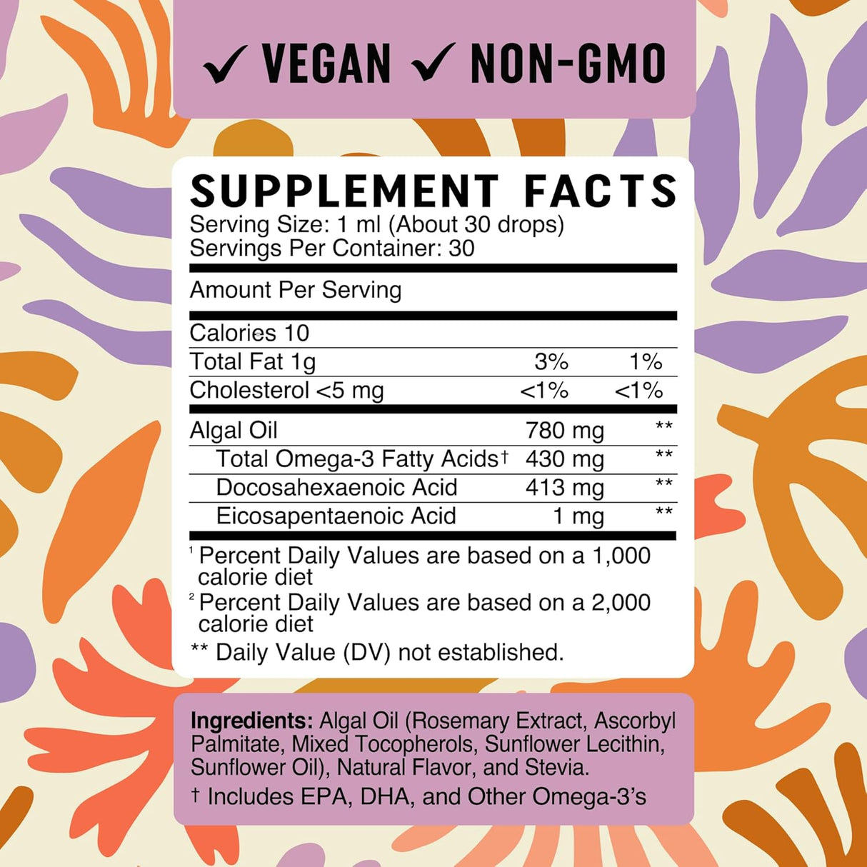 Omega 3 Líquido Vegano para Niños con Alga, 30s