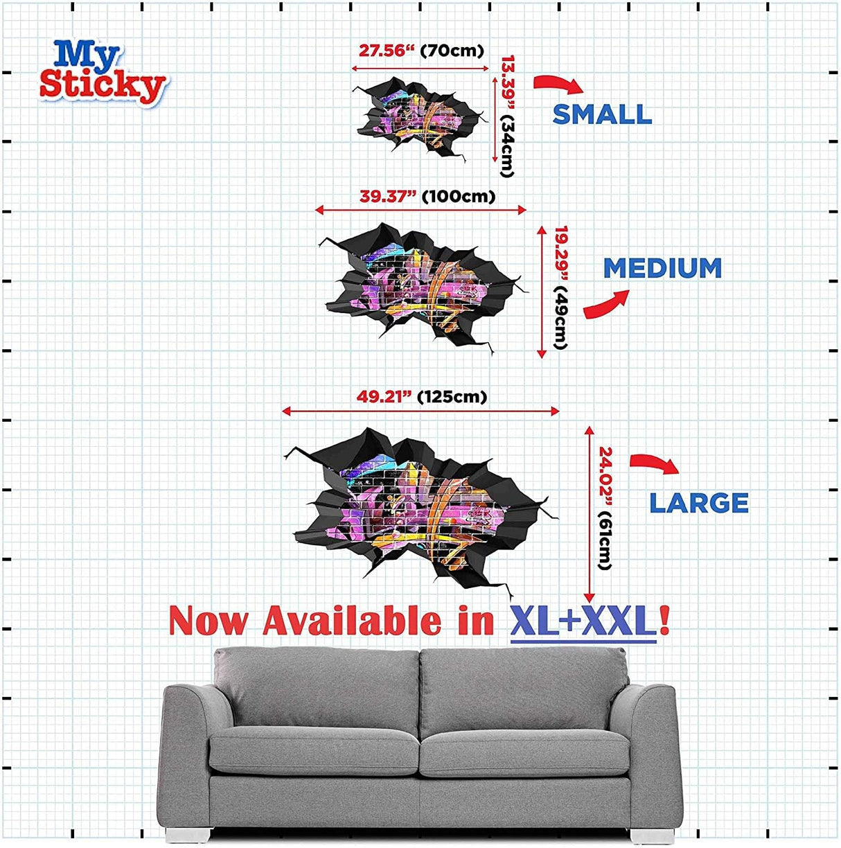 Vinilo Personalizado 3D Graffiti | Decoración Removible MYS105-Medio