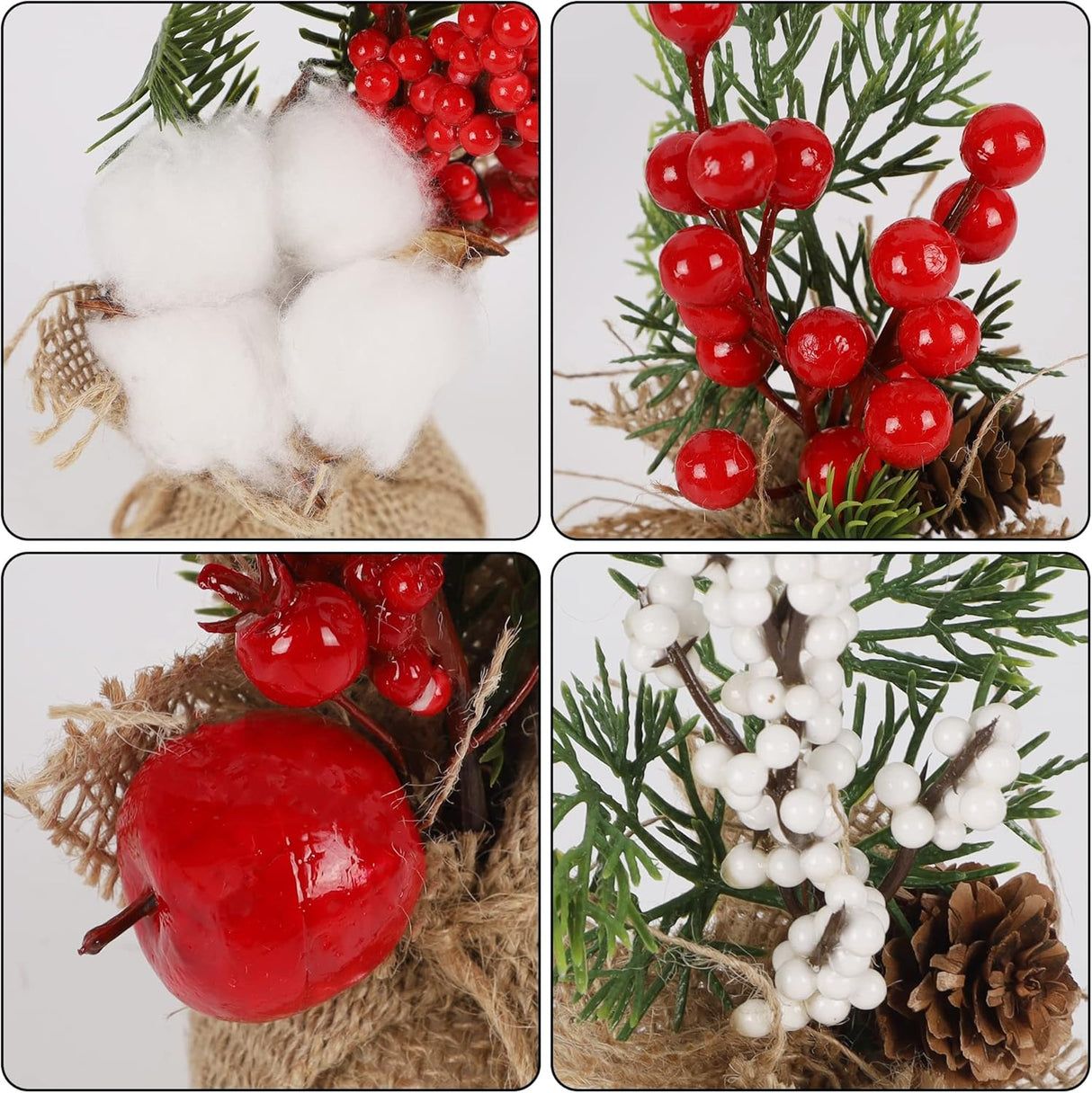 Árboles de Navidad Mini 8 winemana, 6 Pcs, Decoración Mesa