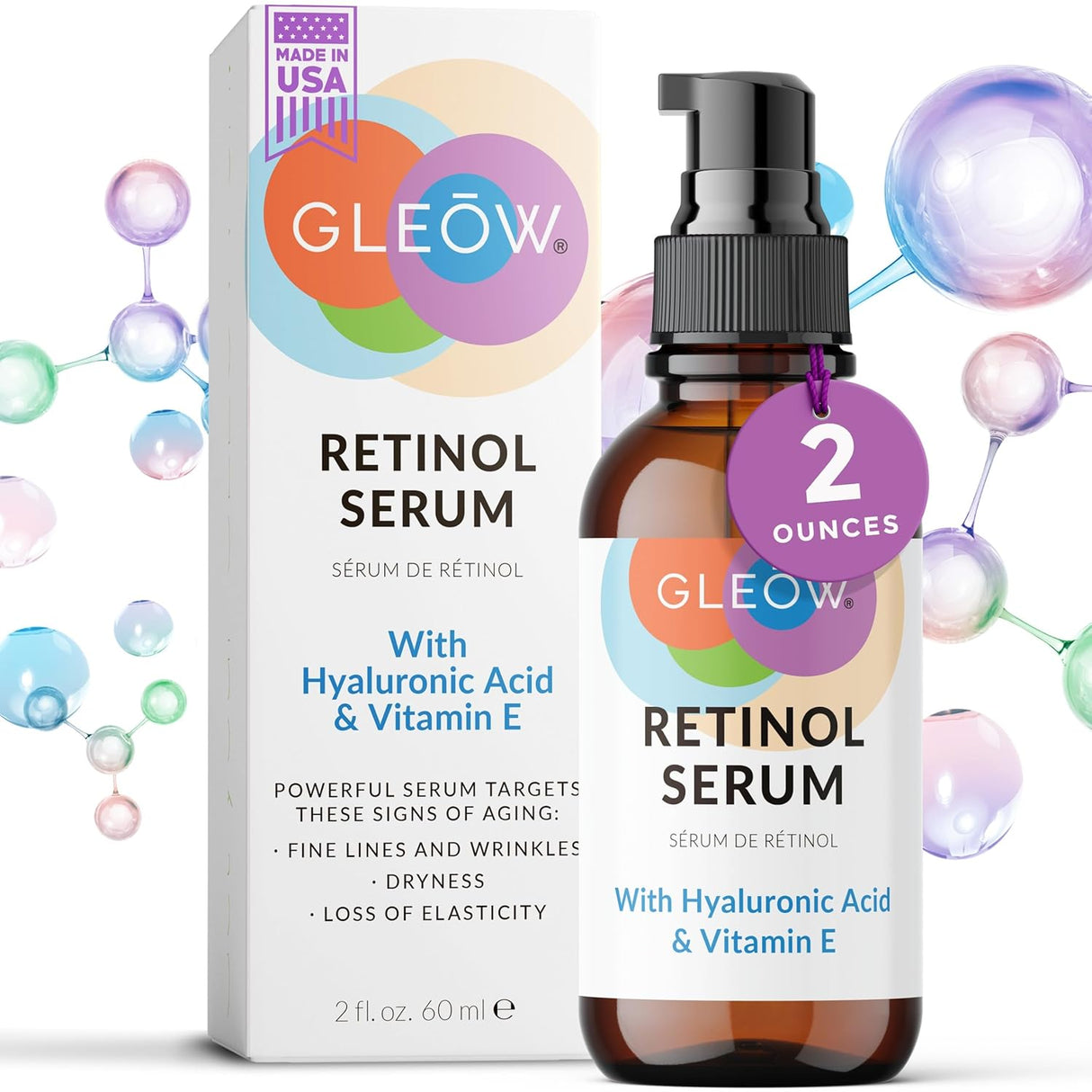 Suero Facial de Retinol y Ácido Hialurónico Hidratante Nocturno