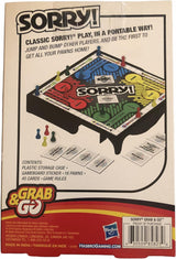Juego de mesa Sorry Grab & Go de Hasbro, divertido y portátil.