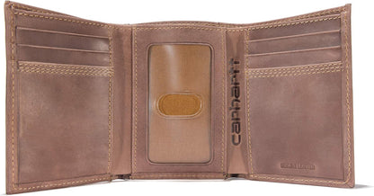 Cartera de cuero Carhartt, resistente y triple costura, varios estilos