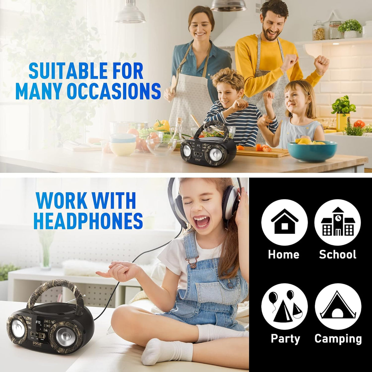 Reproductor de CD portátil Bluetooth PYLE-HOME PHCD55