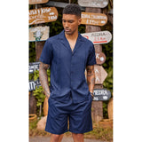 Conjunto deportivo corto de 2 piezas para hombre, informal